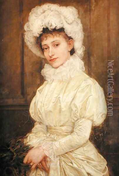 Portrait of Mrs Spencer Herapalt, nee Ada Oakes, 1880 Oil Painting - Georgina Koberwein Terrell