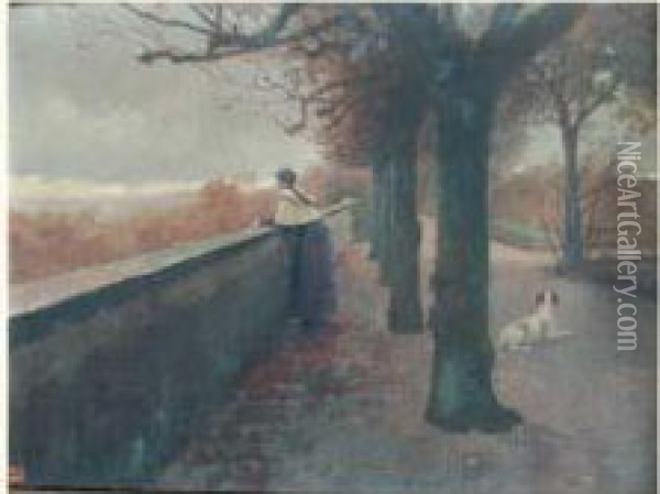 Soir D'automne, Esquisse Oil Painting - Louis Emile Adan