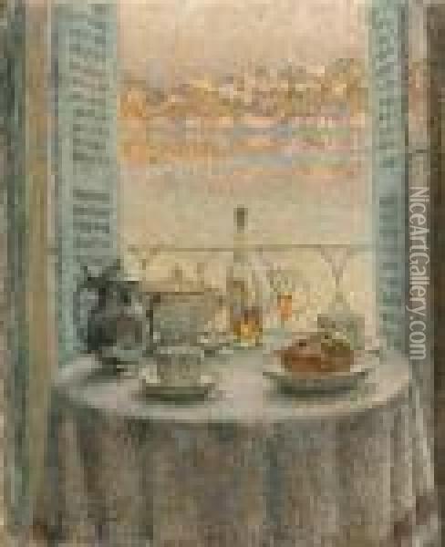 La Table Ronde Oil Painting - Henri Eugene Augustin Le Sidaner