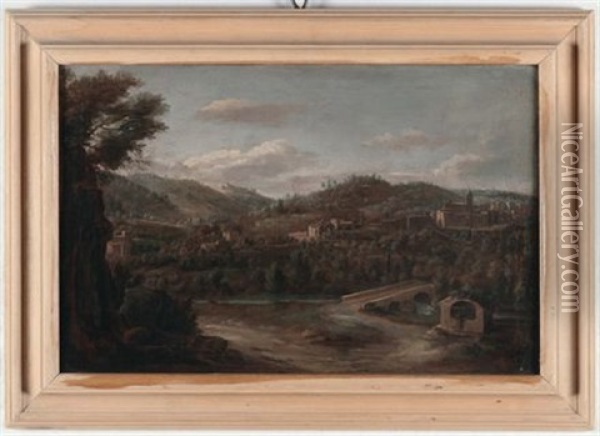 Coppia Di Paesaggi (pair) Oil Painting - Hendrick Frans van Lint