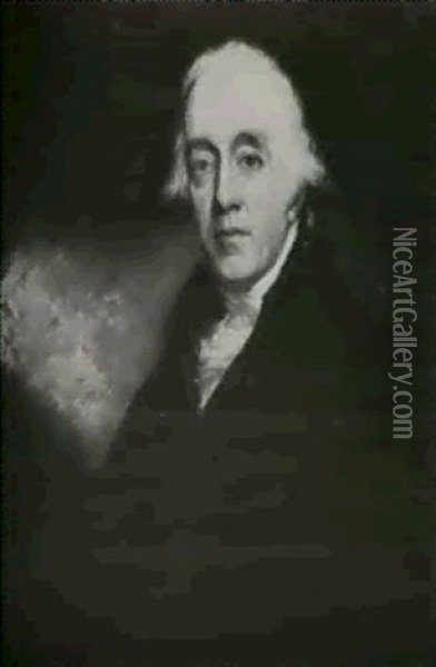 Portrait Of Nicholas Pocock, The Artist                     Together With An Engraving Of The Portrait By Edward Scriven Oil Painting - Isaac Pocock