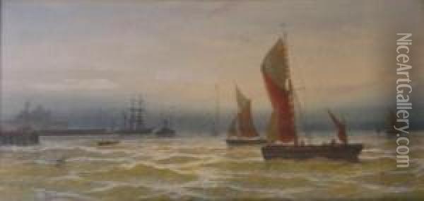 Ships At Sea Oil Painting - Frank E. Jamieson