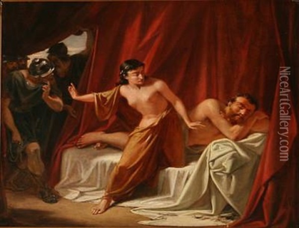 Samson Og Dalilah Oil Painting - Wilhelm Nicolai Marstrand