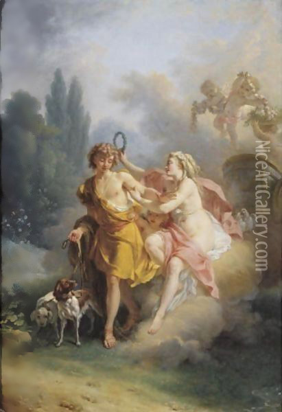 Venus And Adonis Oil Painting - Louis Lagrenee