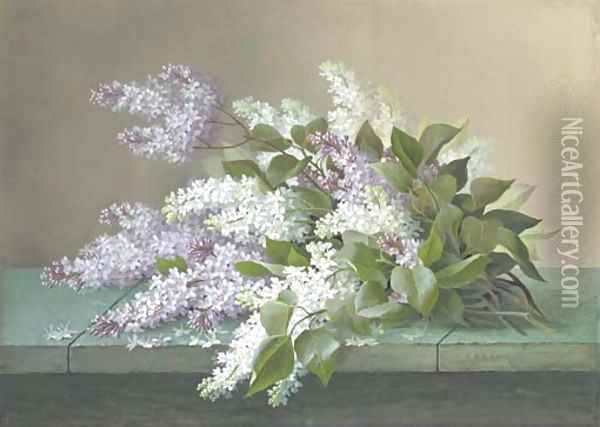 Lilacs 2 Oil Painting - Raoul Maucherat de Longpre