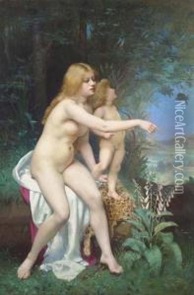 Venus And Cupid Oil Painting - Victor Tortez