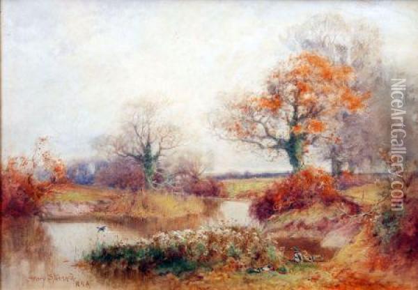 Country Landscape Oil Painting - Henry Stannard