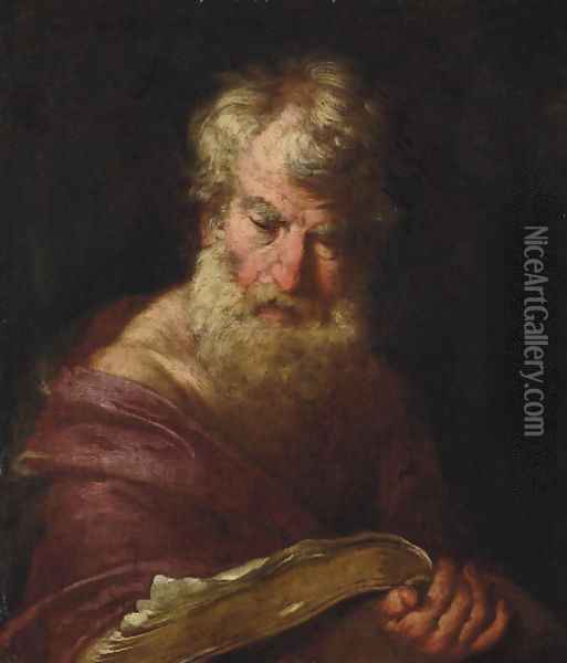 A philosopher Oil Painting - Bernardo Strozzi