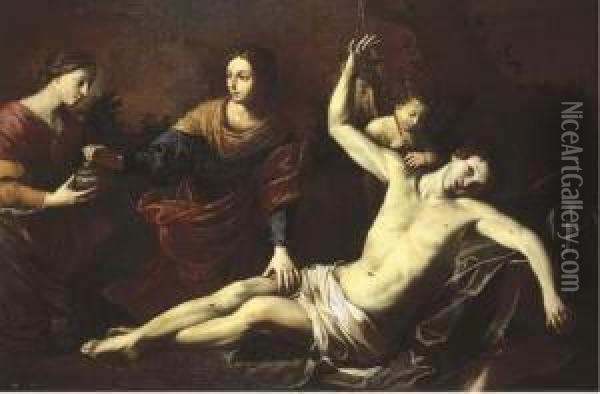 San Sebastiano Curato Da Santa Irene Oil Painting - Sisto Badalocchio