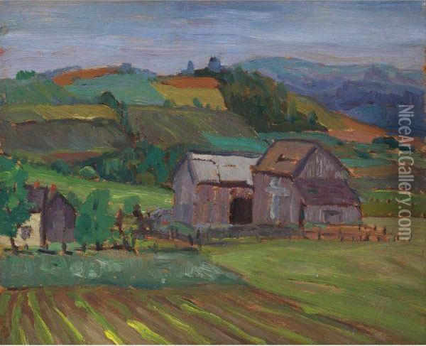 A Farm, Summer Oil Painting - Frederick Grant Banting