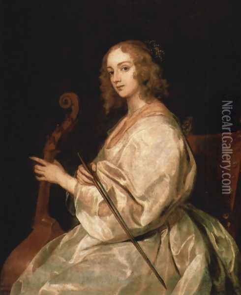 Portrait of Mary Ruthven, wife of the artist Oil Painting - Sir Anthony Van Dyck
