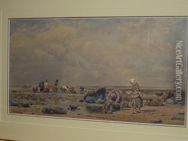 Mussel Gatherers Oil Painting - John MacPherson