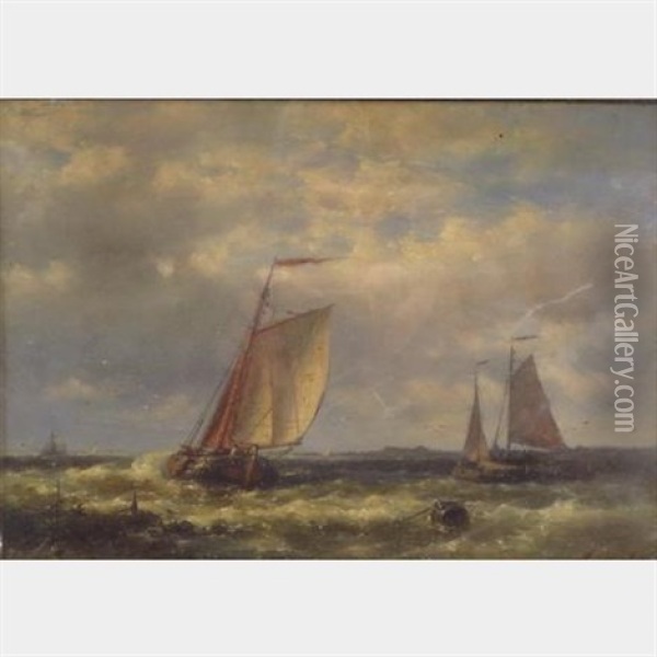 Open Sail Oil Painting - Abraham Hulk the Elder