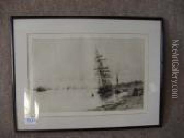 Black And White Oil Painting - William Lionel Wyllie