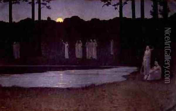 Songs of the Night Oil Painting - Alphonse Osbert
