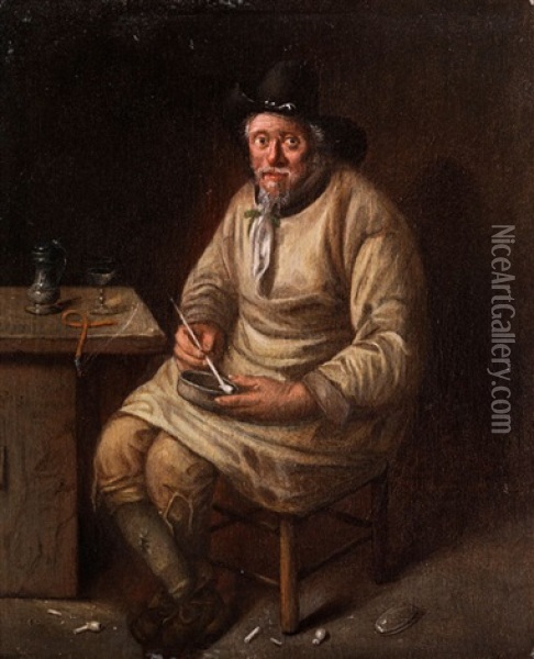 Alter Mann Mit Meerschaumpfeife Oil Painting - Quiringh Gerritsz van Brekelenkam
