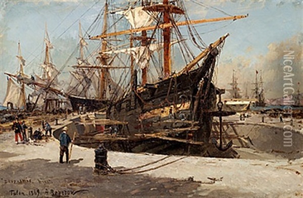 Fartyget "deux-amis" Brest Oil Painting - Aleksandr Karlovich Beggrov
