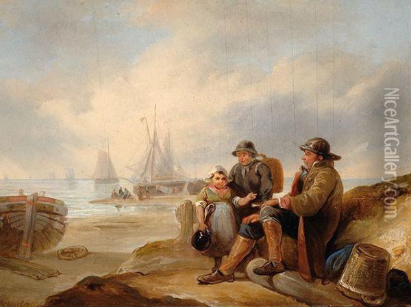 Fishermen Oil Painting - Hendrik Wilhelmus Last