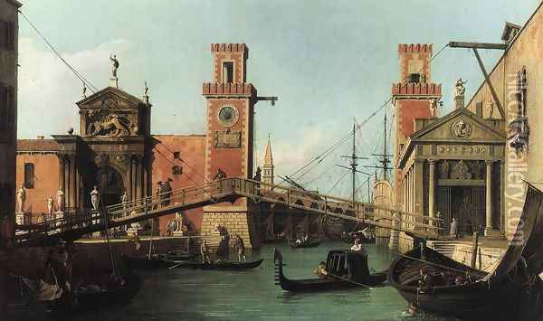 Entrance to the Arsenal Oil Painting - (Giovanni Antonio Canal) Canaletto