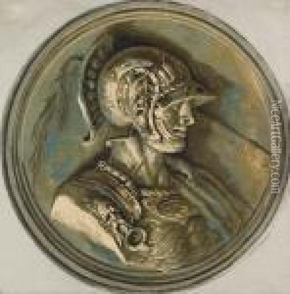 Ritratto Di Guerriero Di Profilo Oil Painting - Giovanni Domenico Tiepolo