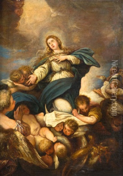 Inmaculada Oil Painting - Juan Antonio Frias y Escalante