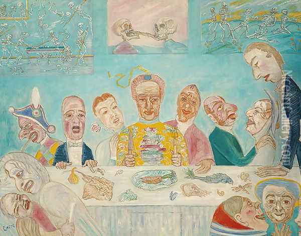 The Banquet of the Starved Oil Painting - James Ensor