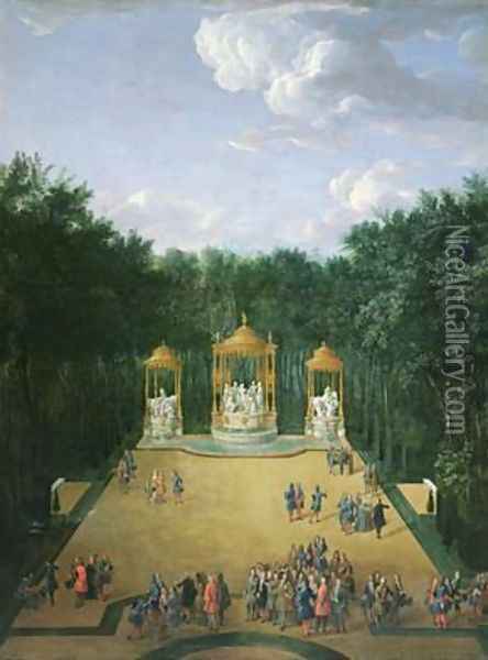 The Groves of the Baths of Apollo in the Gardens of Versailles 1713 Oil Painting - Pierre-Denis Martin