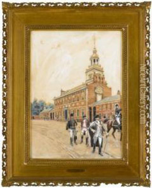 Independence Hall 1780 Oil Painting - William Sullivant Vanderbilt Allen