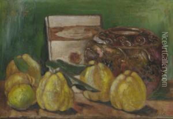 Still Life With Quinces Oil Painting - Sandu Triester