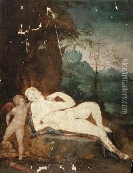 Venus And Cupid Oil Painting - Michelangelo