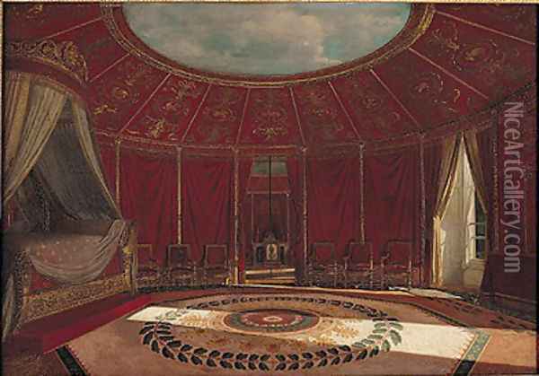 The Empress Josephines 1763-1814 Bedroom at Malmaison, 1870 Oil Painting - Jean Louis Victor Viger du Vigneau