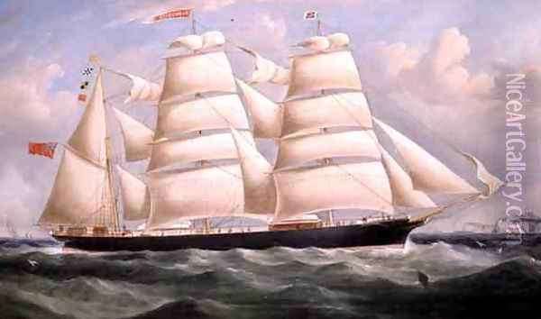 Clipper Barque Clendovey Oil Painting - Richard B. Spencer