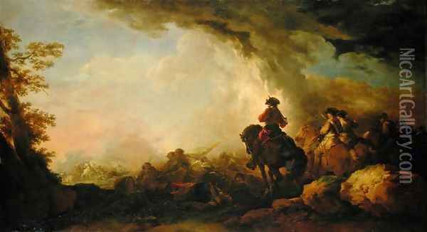Battle Oil Painting - Francesco Giuseppe Casanova