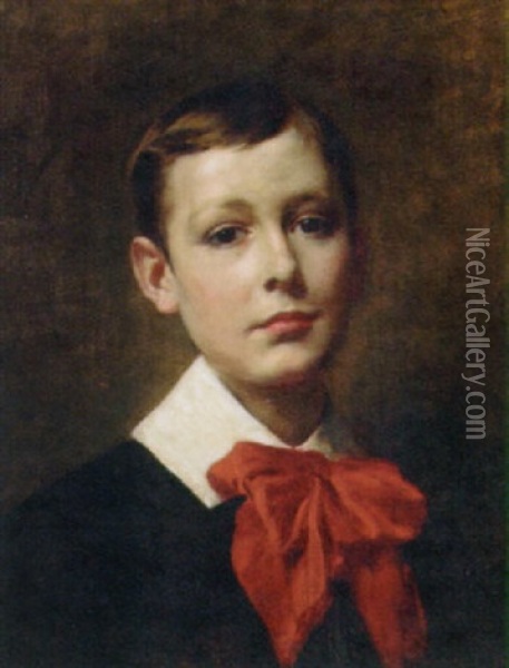 Portrait Of A Boy Named Ray Oil Painting - Frederick Arthur Bridgman
