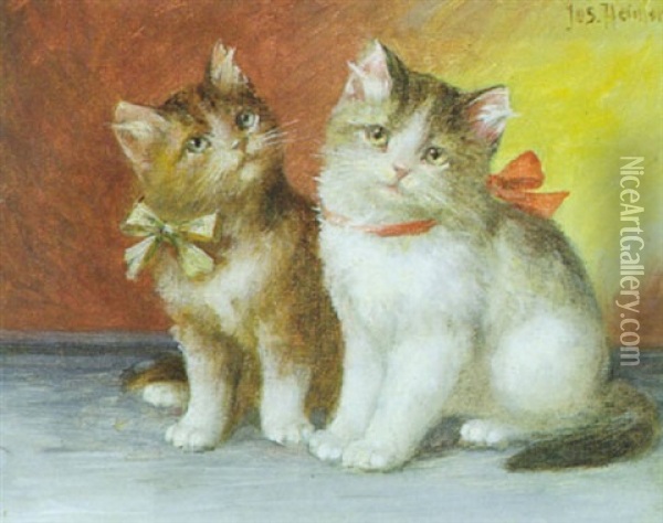 Katzenkinder Oil Painting - Josef Heimerl