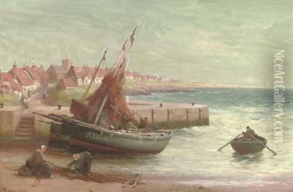 Preparing the nets Oil Painting - Alexander Young