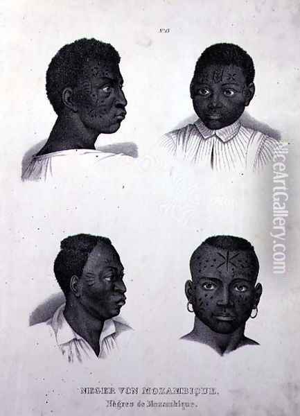 Negroes of Mozambique, c.1850 Oil Painting - Johann Moritz Rugendas