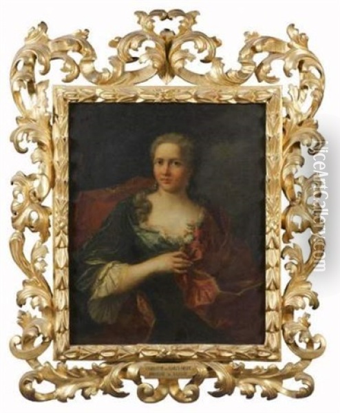 Portrait De Charlotte De Mailly-nesle, Princesse De Nassau (?) Oil Painting - Jacopo Amigoni