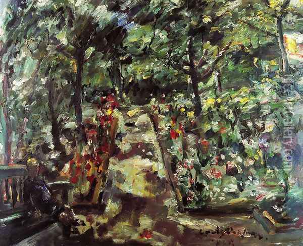 Garden in the West End of Berlin Oil Painting - Lovis (Franz Heinrich Louis) Corinth