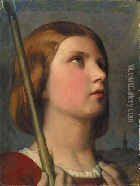 Tete de Jeanne d'Arc en extase Oil Painting - Jean Auguste Dominique Ingres