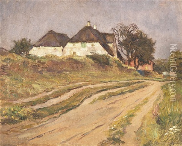 Alte Hauser In Kaitum Oil Painting - Wilhelm Hempfing