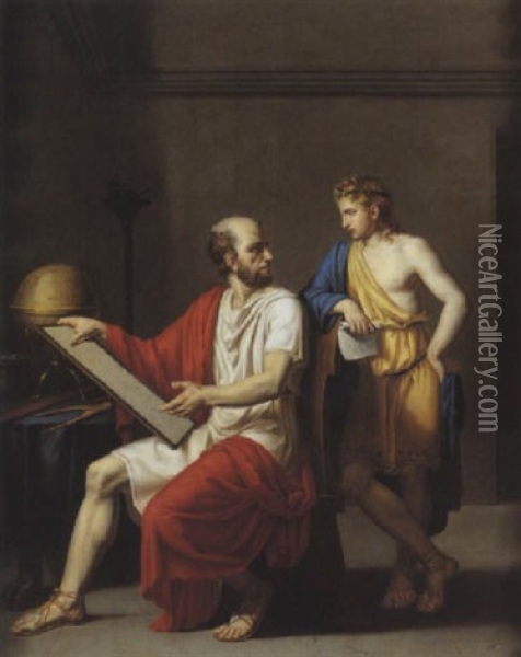 Aristote Instruisant Alexandre Oil Painting - Joseph Francois Ducq