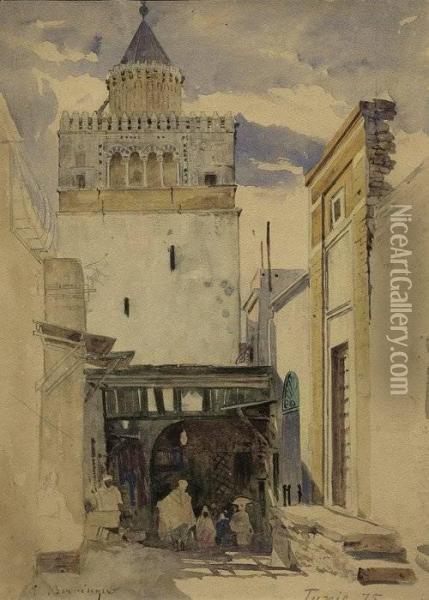 In Der Medina Von Tunis Oil Painting - Edmund Berninger