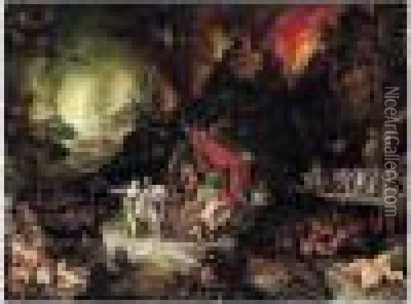 Aeneas And The Sibyl In The Underworld Oil Painting - Jan The Elder Brueghel
