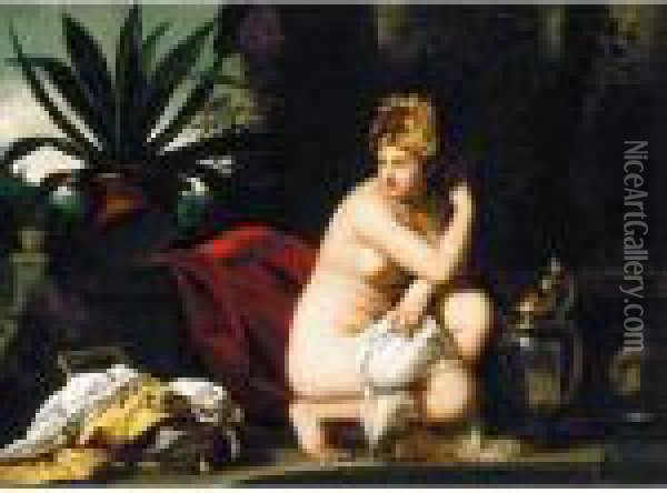 Susanna And The Elders Oil Painting - Abraham Janssens van Nuyssen