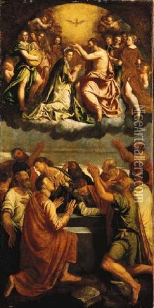 The Coronation Of The Virgin Oil Painting - Calisto Piazza