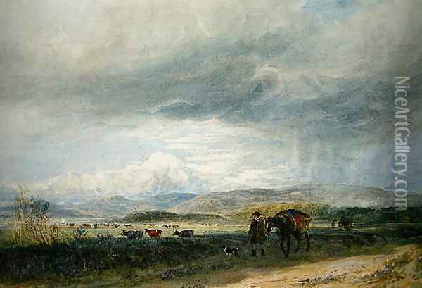 Ludwea Meadows Oil Painting - David Cox