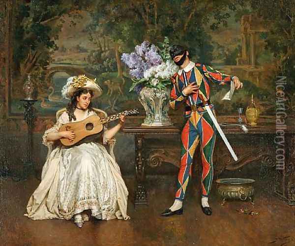 Musical Interlude Oil Painting - Jules Worms