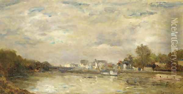 Le Canal Oil Painting - Albert Lebourg