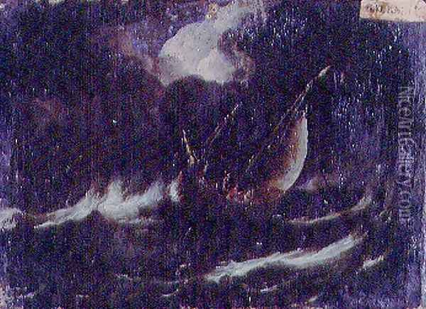 Storm at Sea Oil Painting - Antonio Francesco Peruzzini